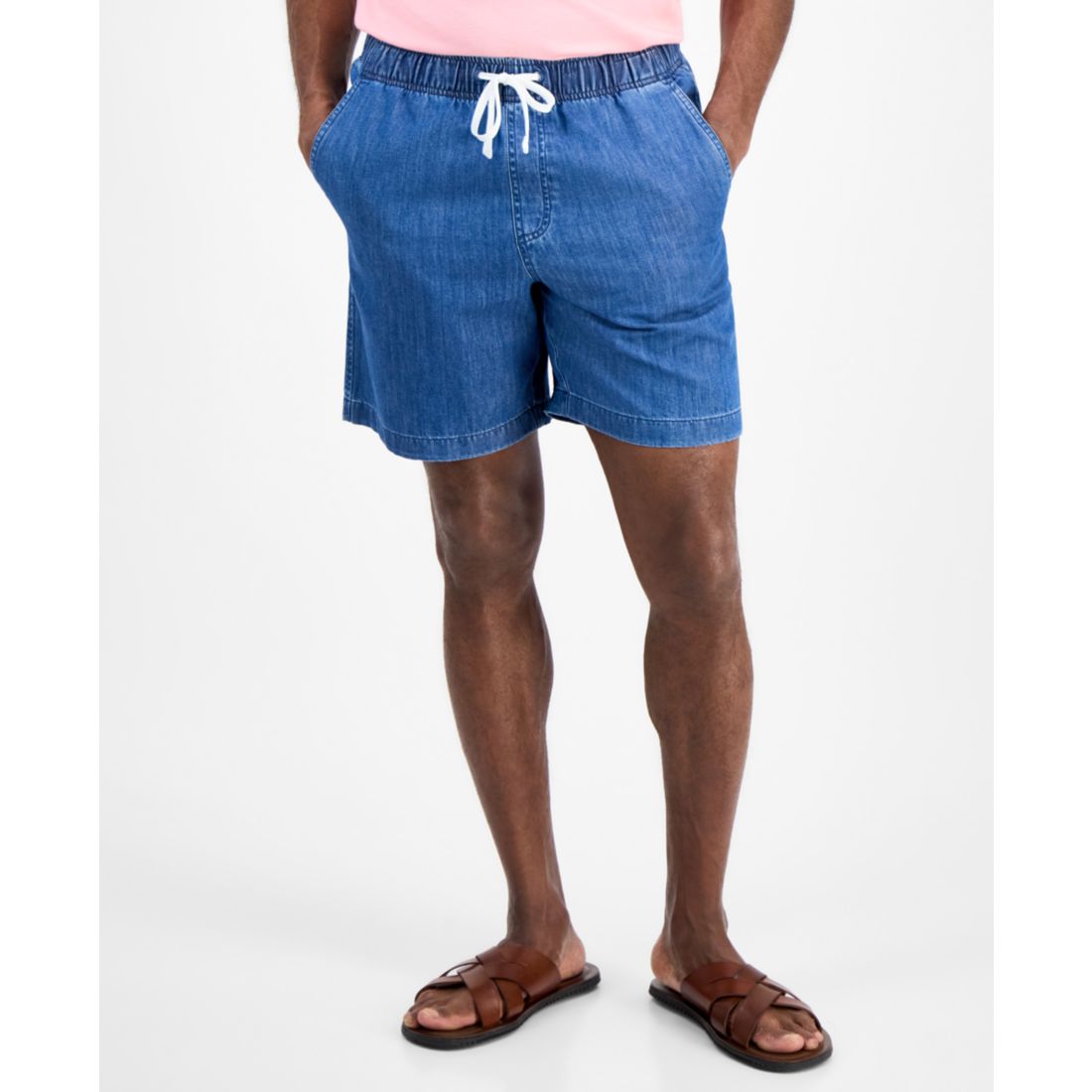 Club Room Men's Drawstring Chambray Shorts, Exclusively at Macy's