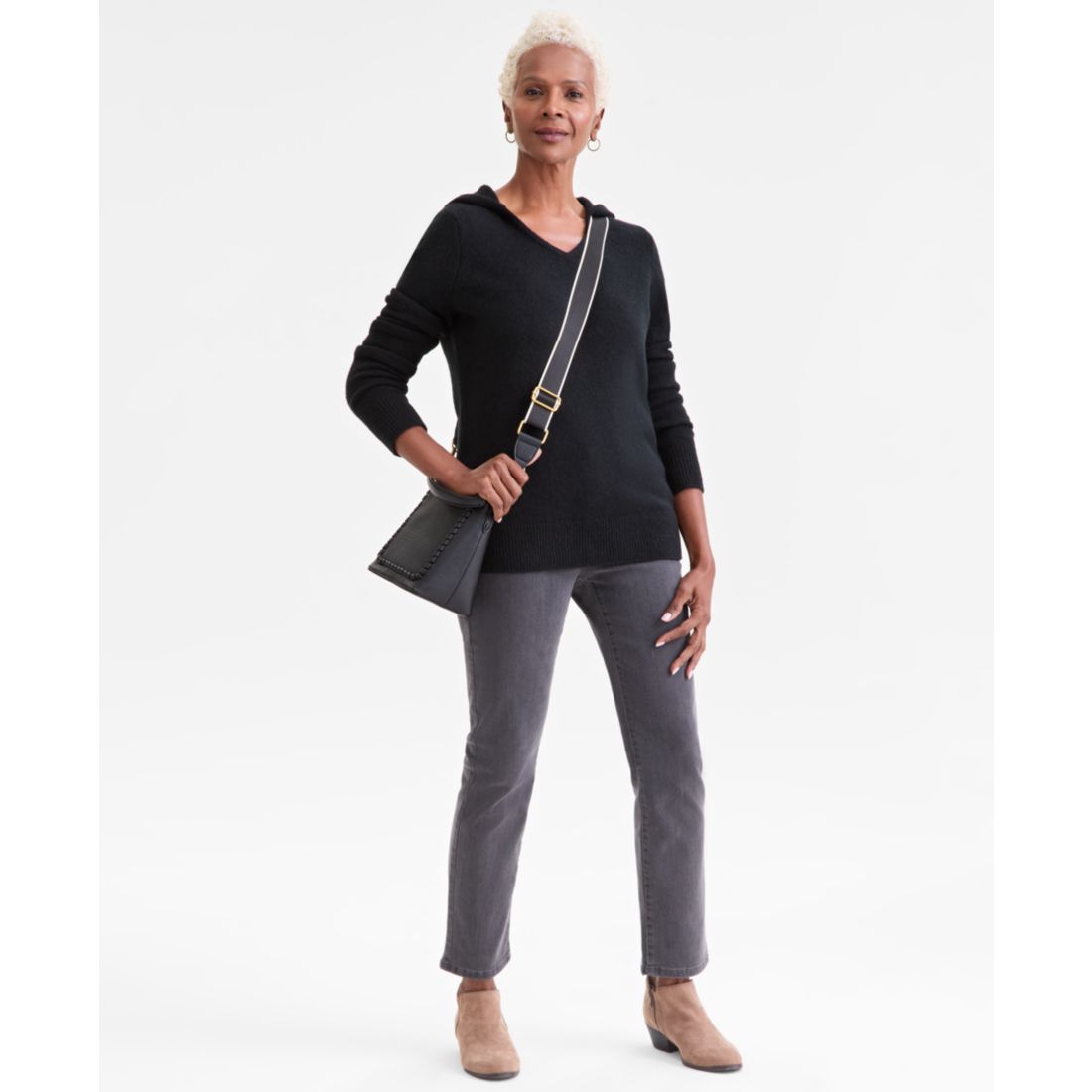 Style & Co Women's Luxsoft Split-Neck Hoodie, Macy's Exclusive