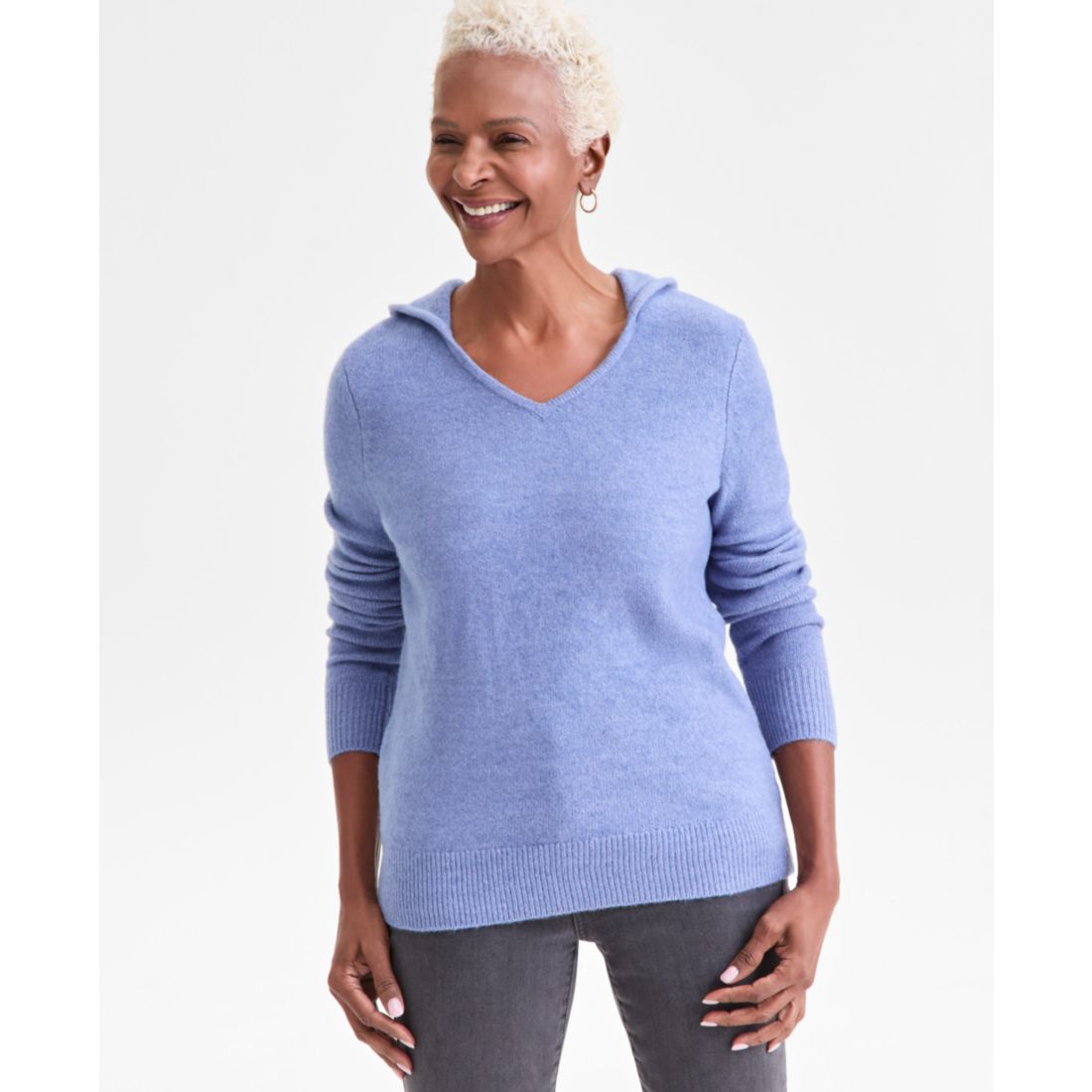 Style & Co Women's Luxsoft Split-Neck Hoodie, Macy's Exclusive