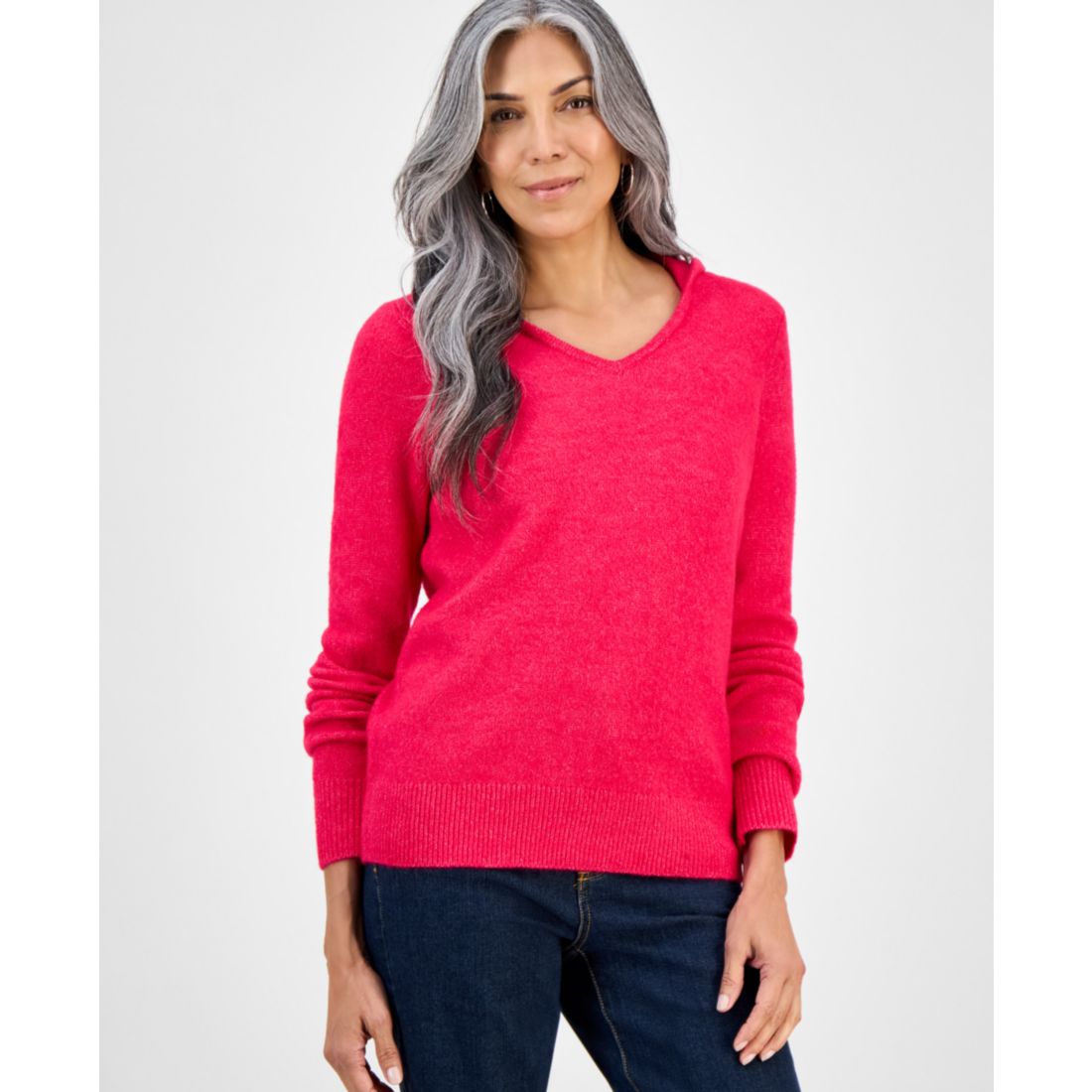 Style & Co Women's Luxsoft Split-Neck Hoodie, Macy's Exclusive
