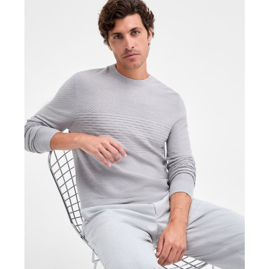 Alfani Men's Long Sleeve Textured Crewneck Sweater, Macy's Exclusive