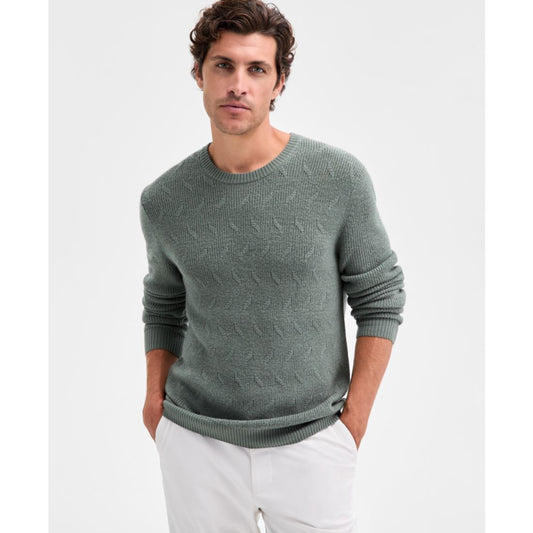 Alfani Men's Long Sleeve Basket Weave Crewneck Sweater, Macy's Exclusive