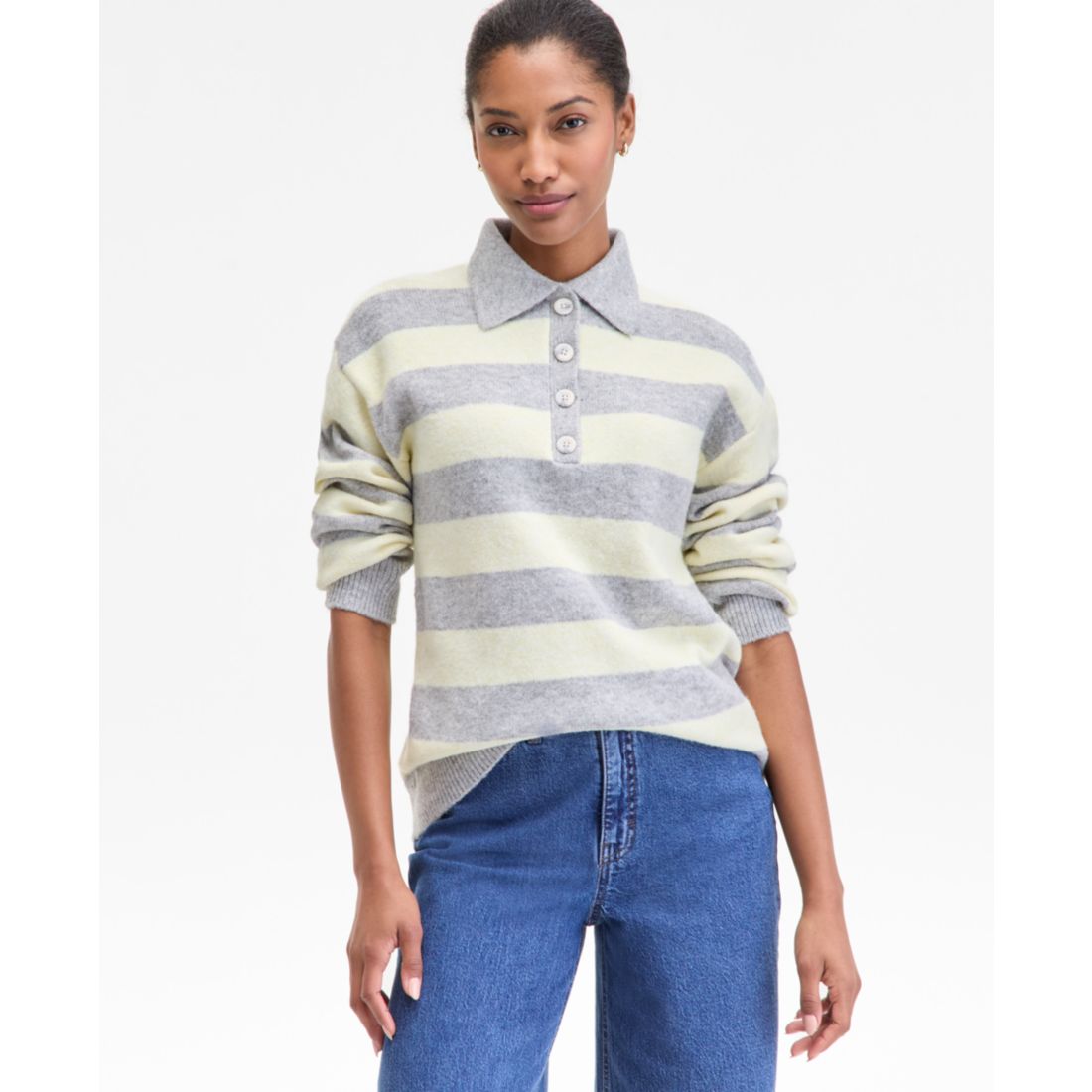 On 34th Women's Striped Rugby Sweater, Macy's Exclusive