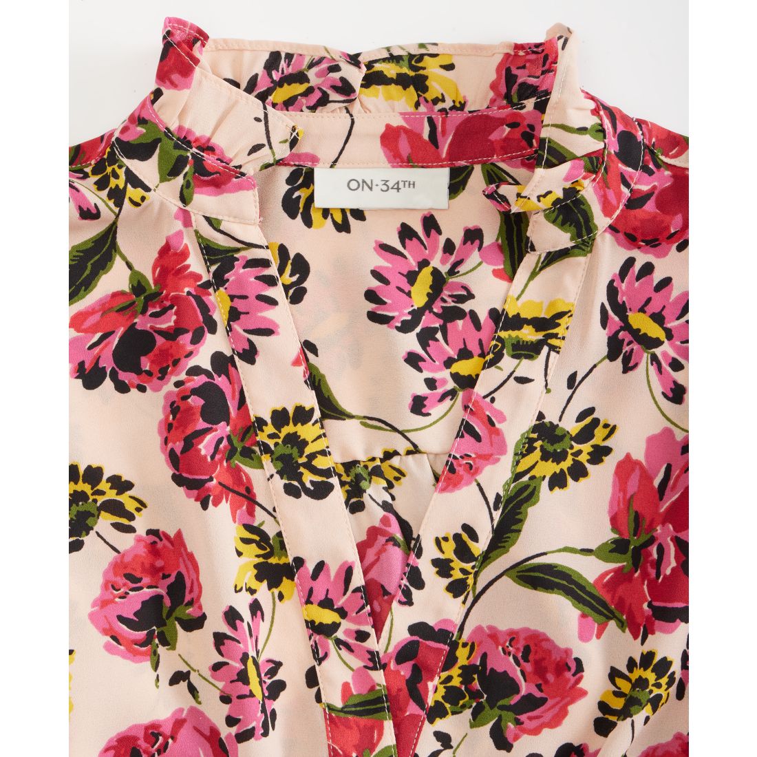 On 34th Women's Ruffle-Trim Split-Neck Blouse, Macy's Exclusive