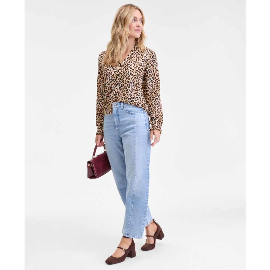 On 34th Women's Ruffle-Trim Split-Neck Blouse, Macy's Exclusive