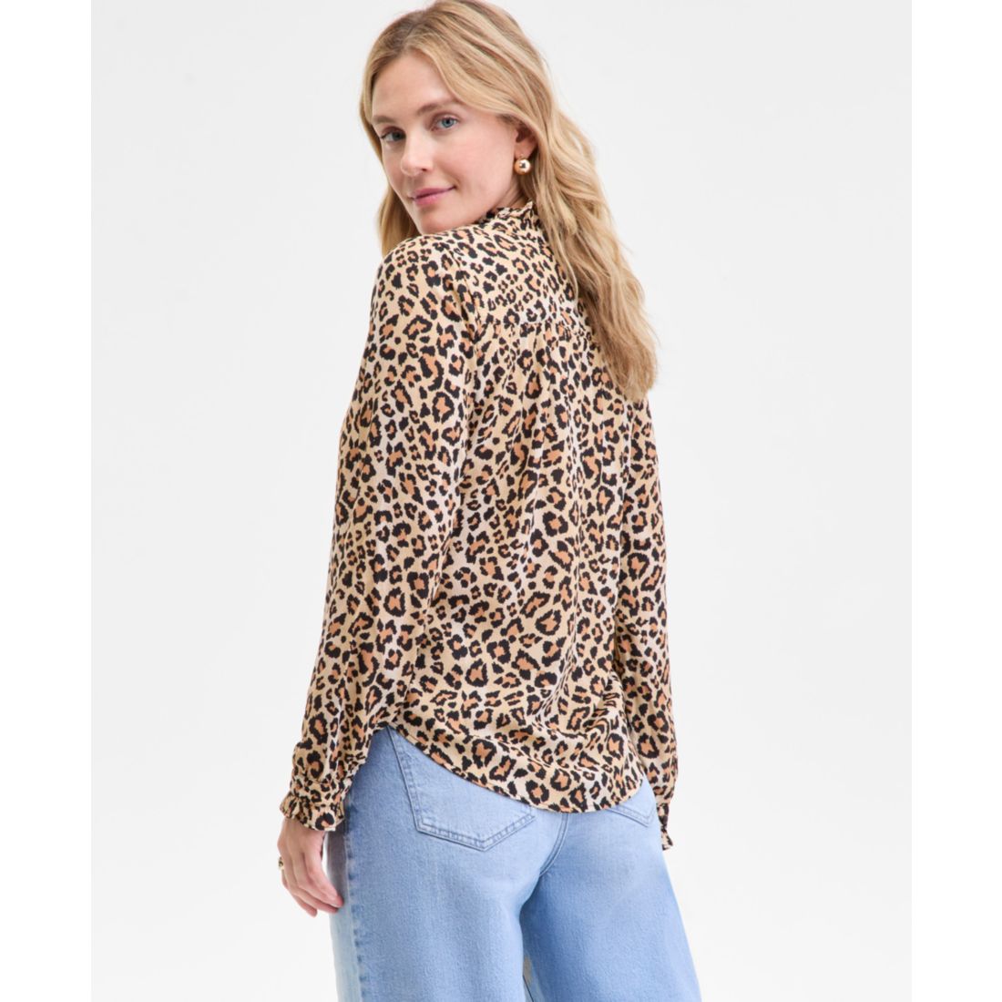 On 34th Women's Ruffle-Trim Split-Neck Blouse, Macy's Exclusive