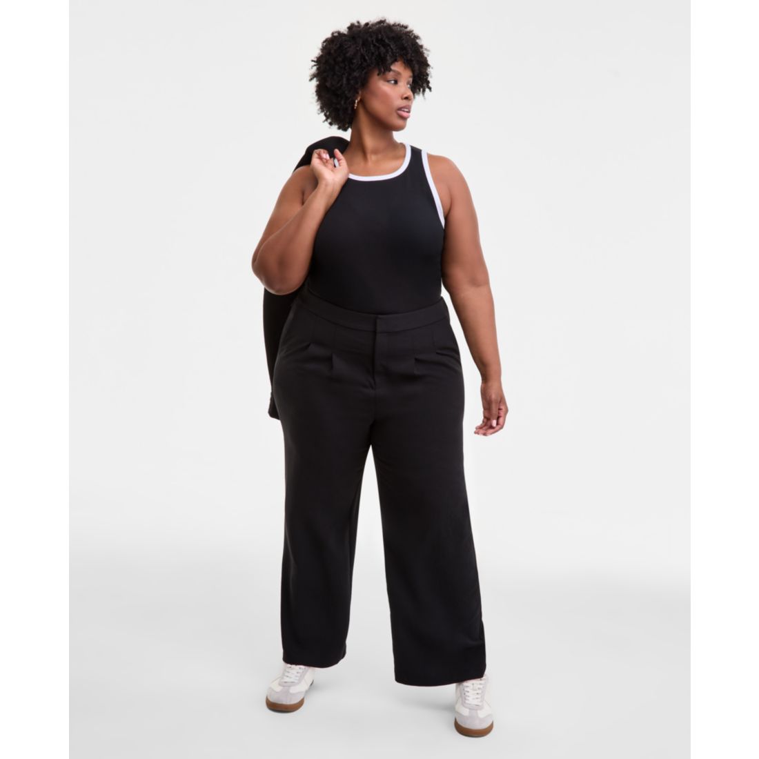 On 34th Trendy Plus Pleat-Front Wide-Leg Pants, Macy's Exclusive