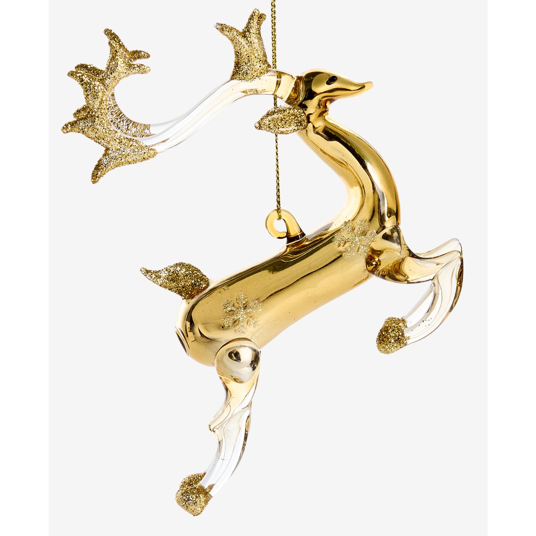 Holiday Lane Gilded Glamour Glass Deer Ornament, Macy's Exclusive