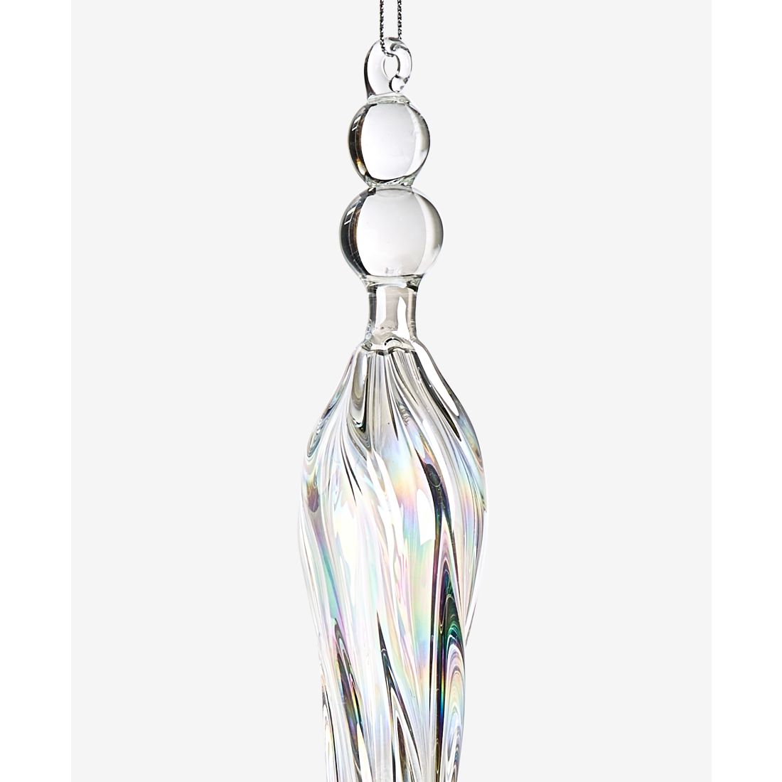 Holiday Lane Iced Delight Glass Finial Ornament, Macy's Exclusive