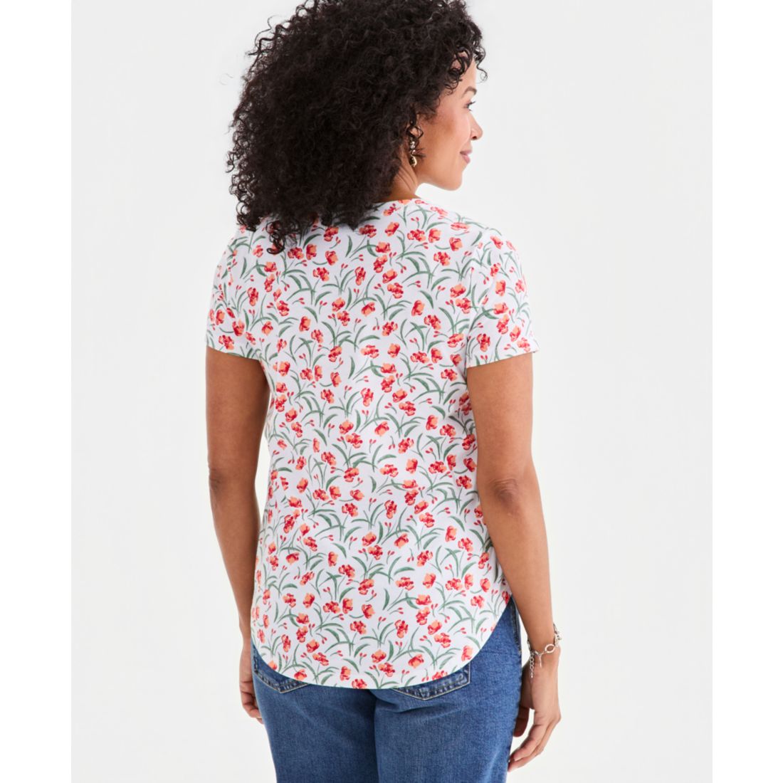 Style & Co Women's Printed Short-Sleeve Crewneck T-Shirt, Macy's Exclusive