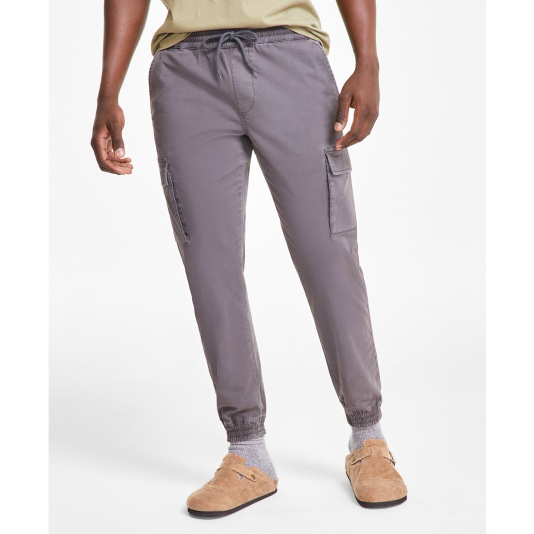Sun + Stone Men's Garment-Dyed Cargo Jogger Pants, Created for Macy's