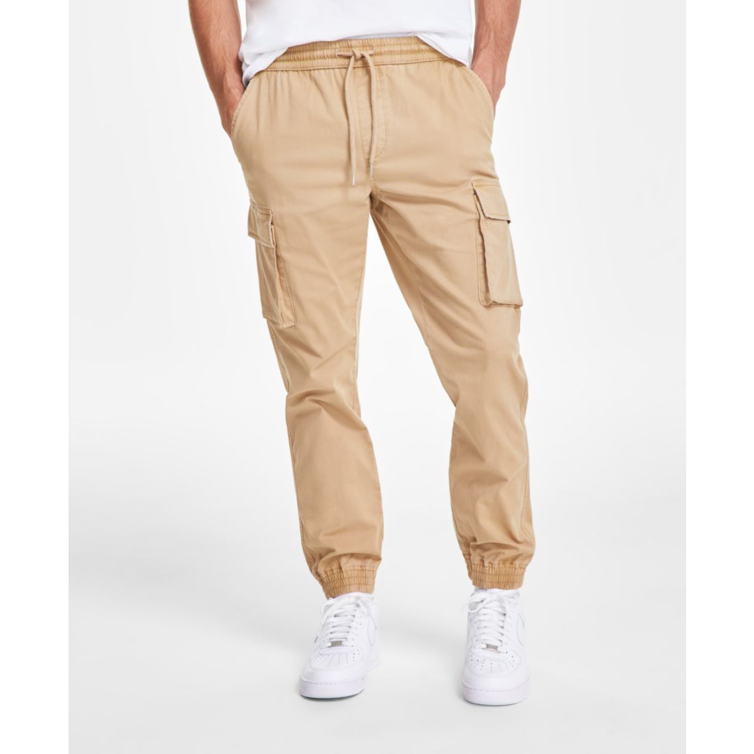 Sun + Stone Men's Garment-Dyed Cargo Jogger Pants, Created for Macy's