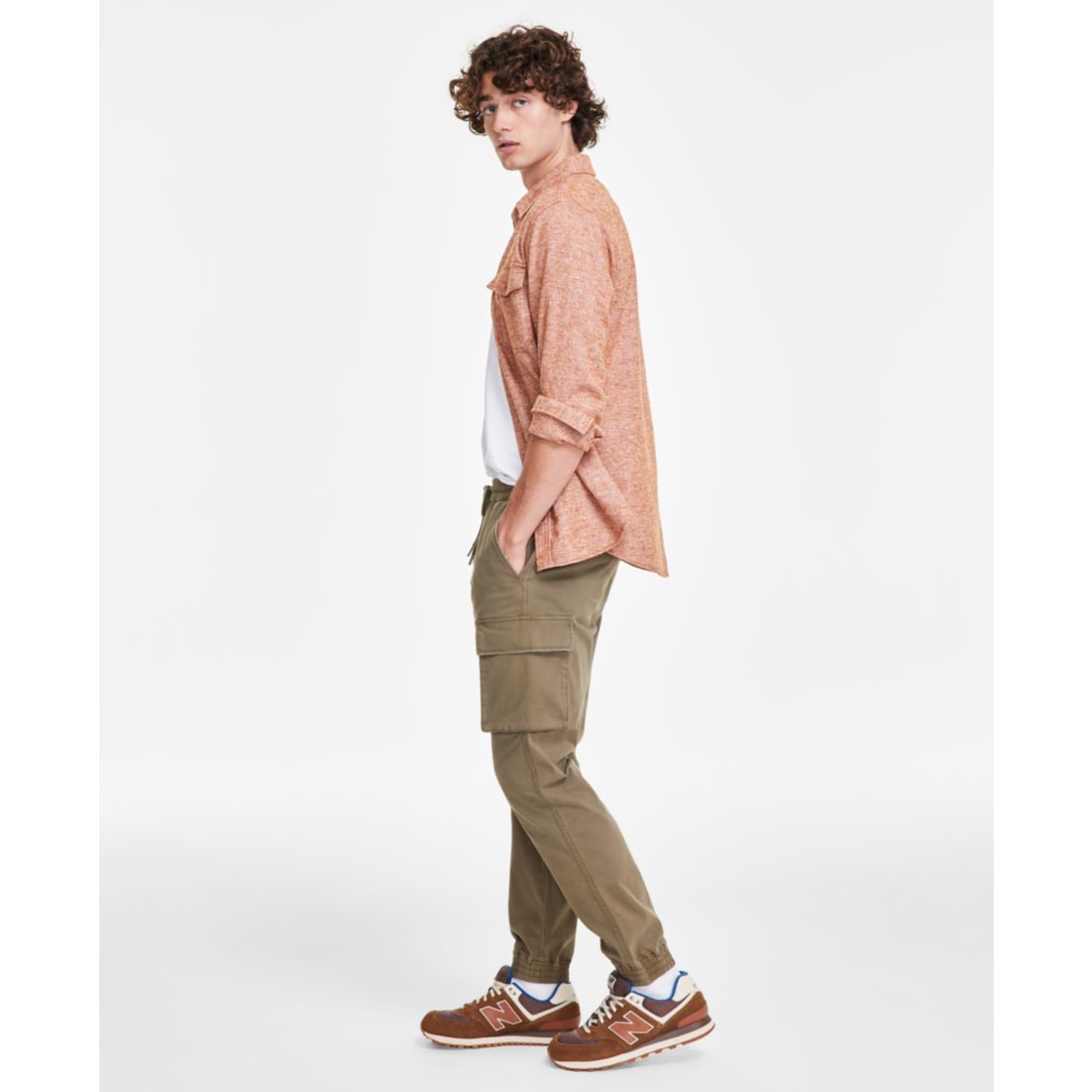 Sun + Stone Men's Garment-Dyed Cargo Jogger Pants, Created for Macy's