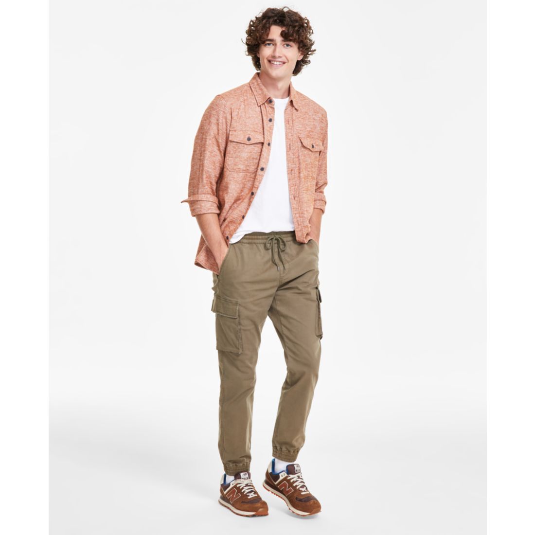 Sun + Stone Men's Garment-Dyed Cargo Jogger Pants, Created for Macy's