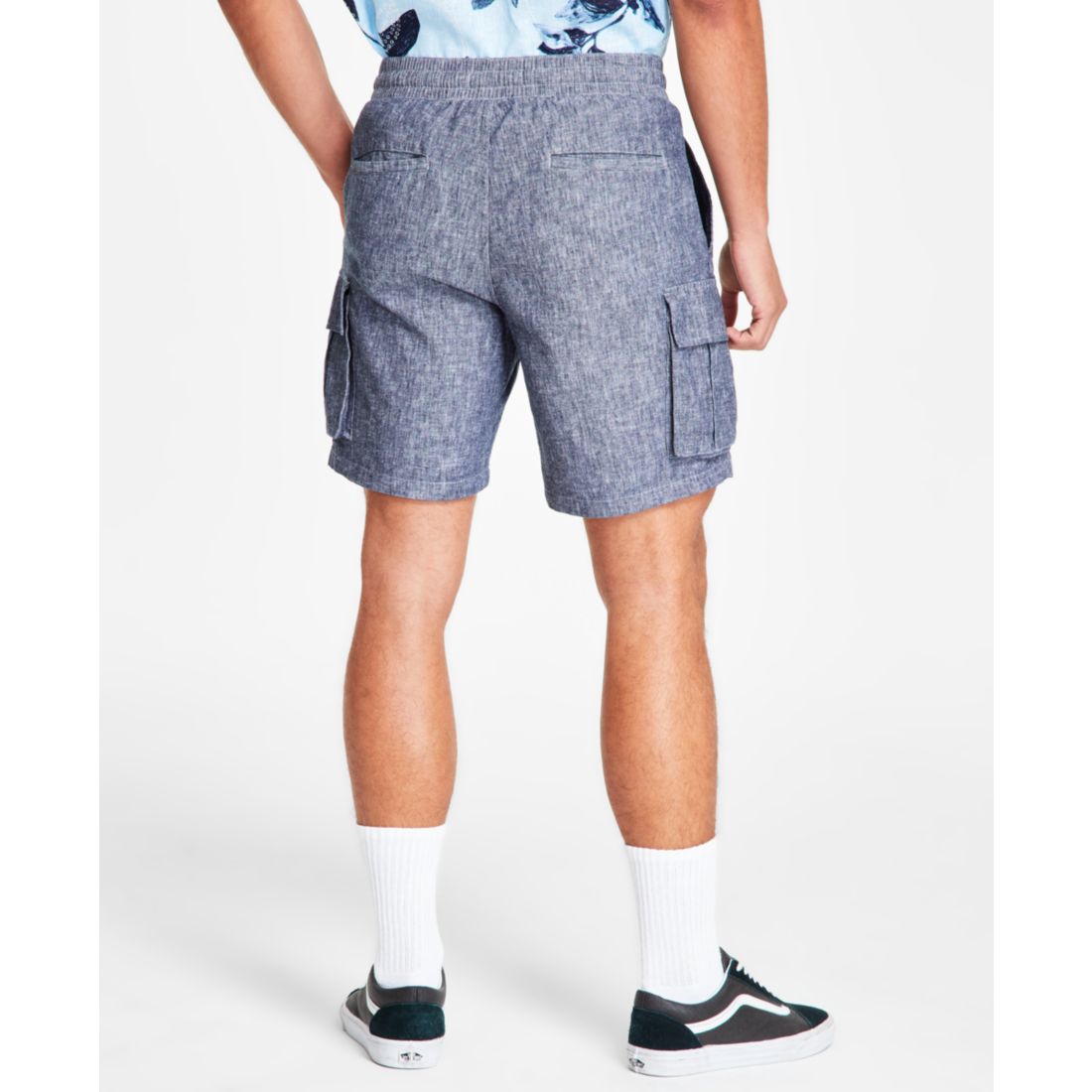 Sun + Stone Men's Drawstring 8" Linen Blend Cargo Shorts, Exclusively at Macy's