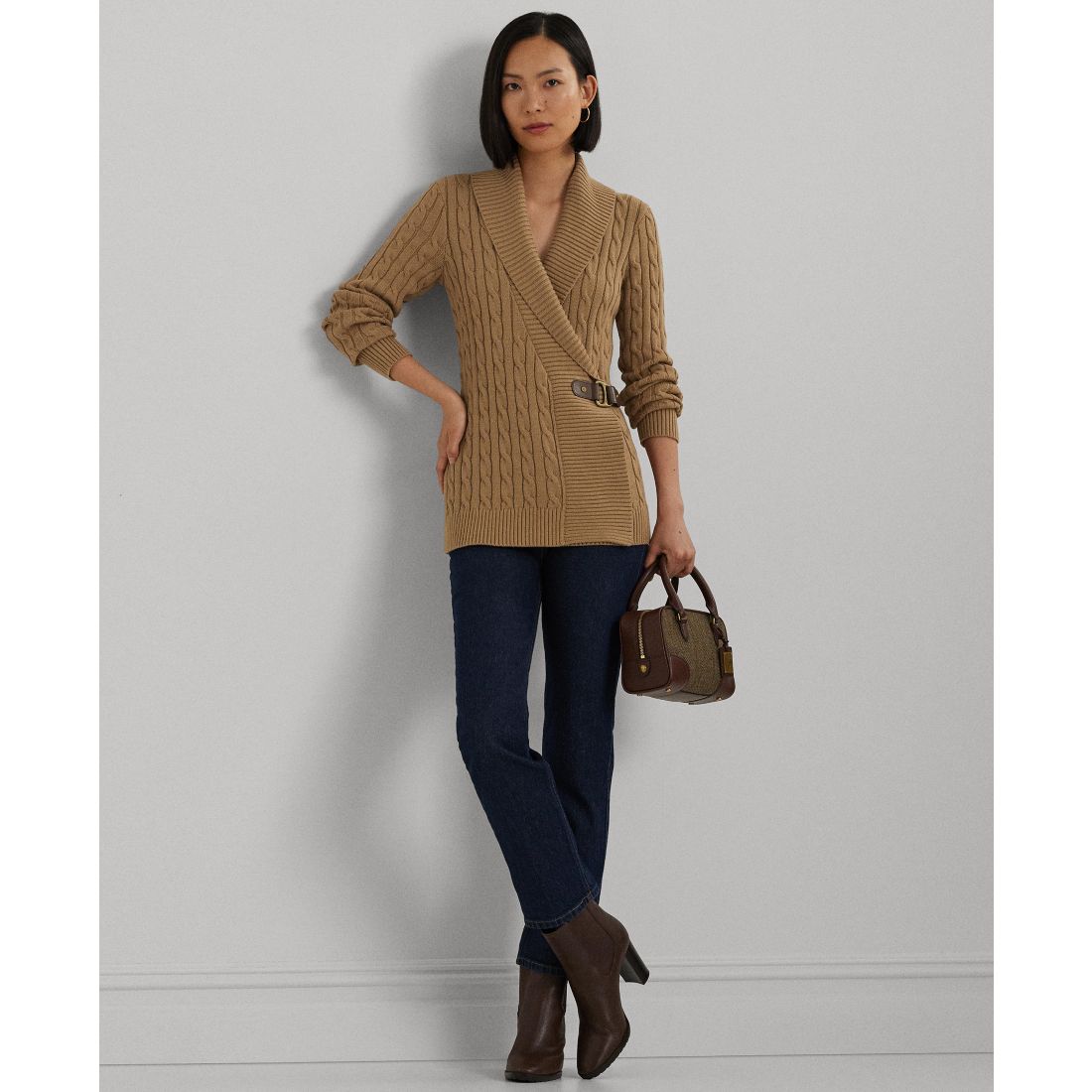Lauren Ralph Lauren Women's Buckled Cotton Sweater