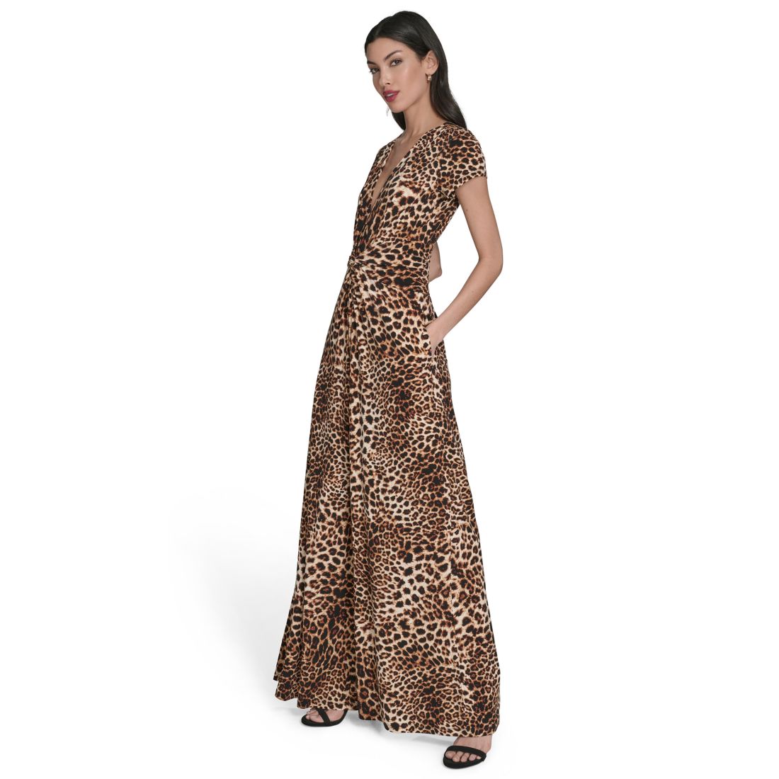 Vince Camuto Women's Printed Twist-Front Wide-Leg Jumpsuit