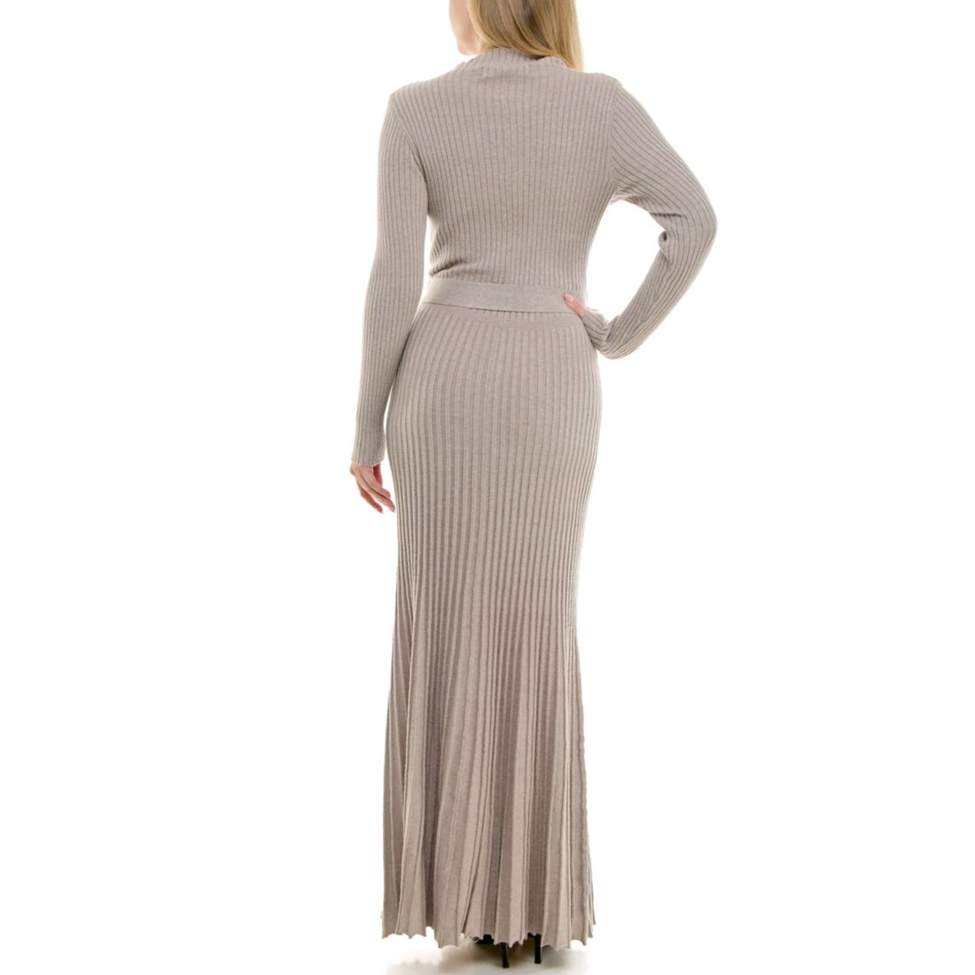 Taylor Women's Belted Mock Neck Sweater Dress