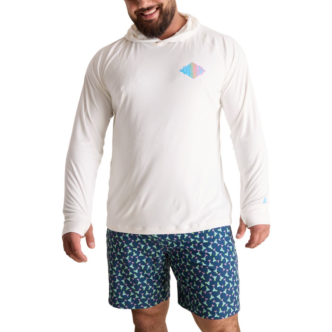 Chubbies Men's Reflector Print Long-Sleeve Hooded T-Shirt