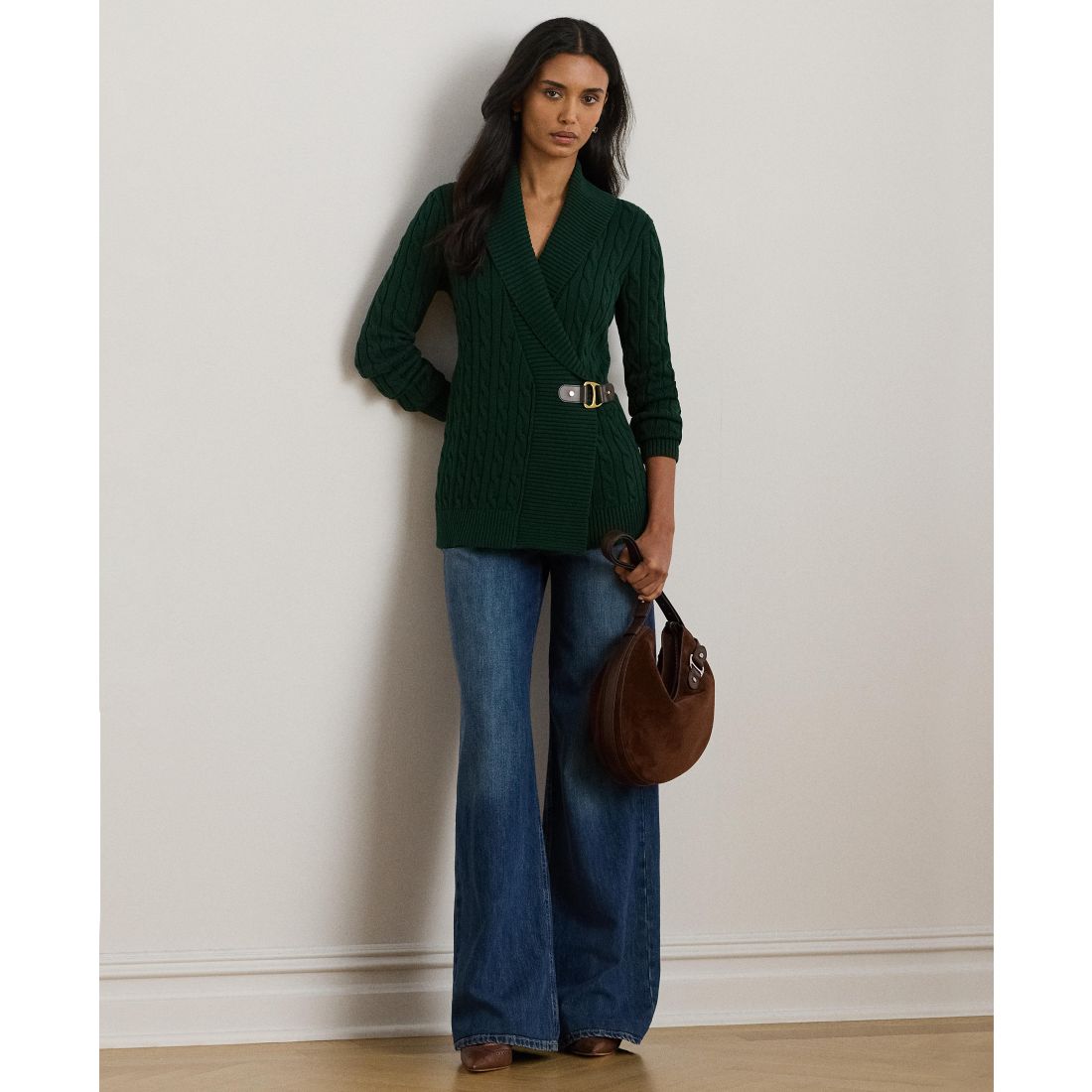 Lauren Ralph Lauren Women's Buckled Cotton Sweater