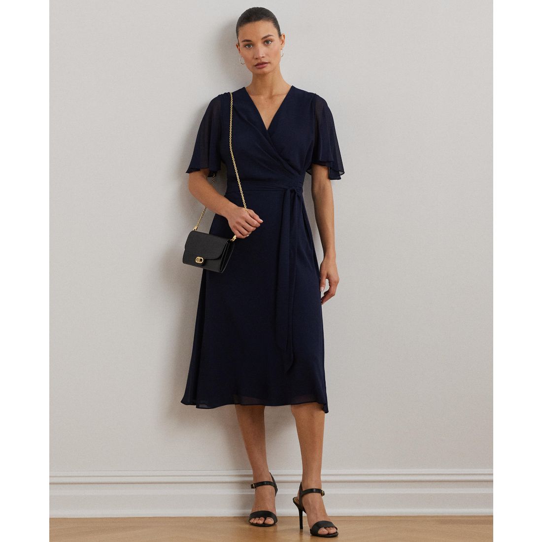 Lauren Ralph Lauren Women's Belted Georgette Dress