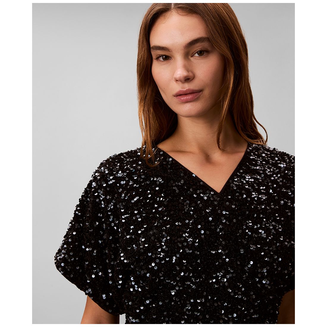 Calvin Klein Women's V-Neck Sequin Top