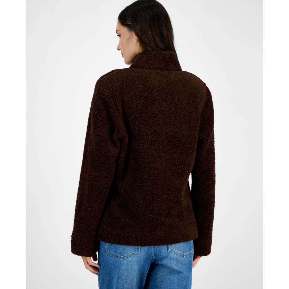 Tommy Hilfiger Women's Quarter-Zip Faux-Sherpa Jacket