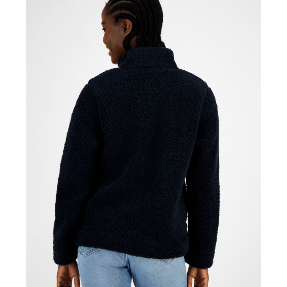 Tommy Hilfiger Women's Quarter-Zip Faux-Sherpa Jacket
