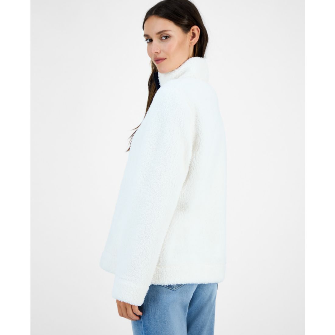 Tommy Hilfiger Women's Quarter-Zip Faux-Sherpa Jacket