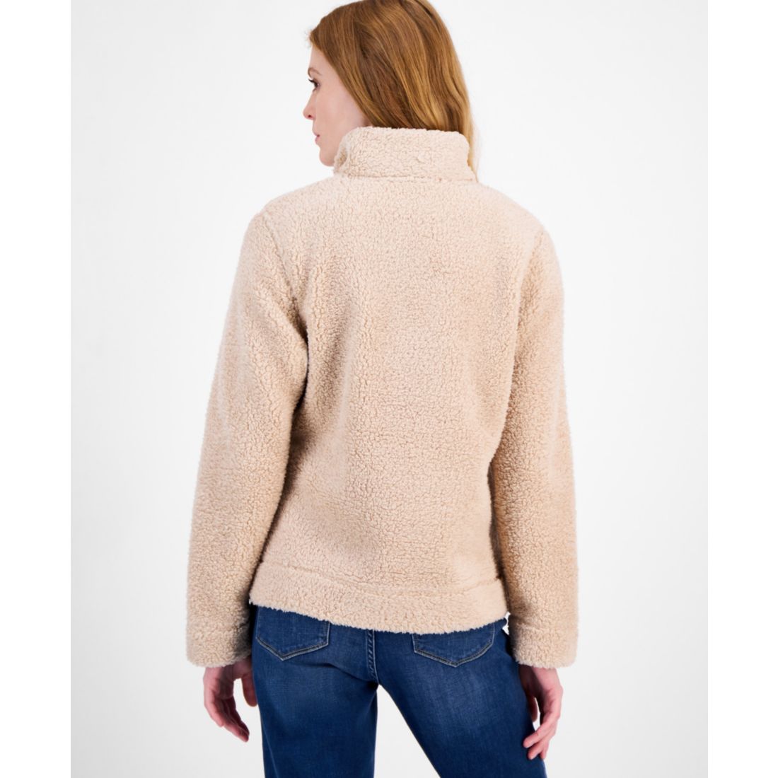 Tommy Hilfiger Women's Quarter-Zip Faux-Sherpa Jacket