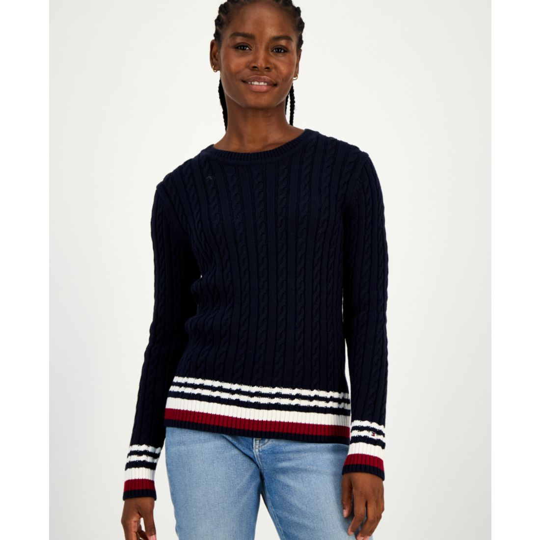 Tommy Hilfiger Women's Cotton Cable Knit Sweater