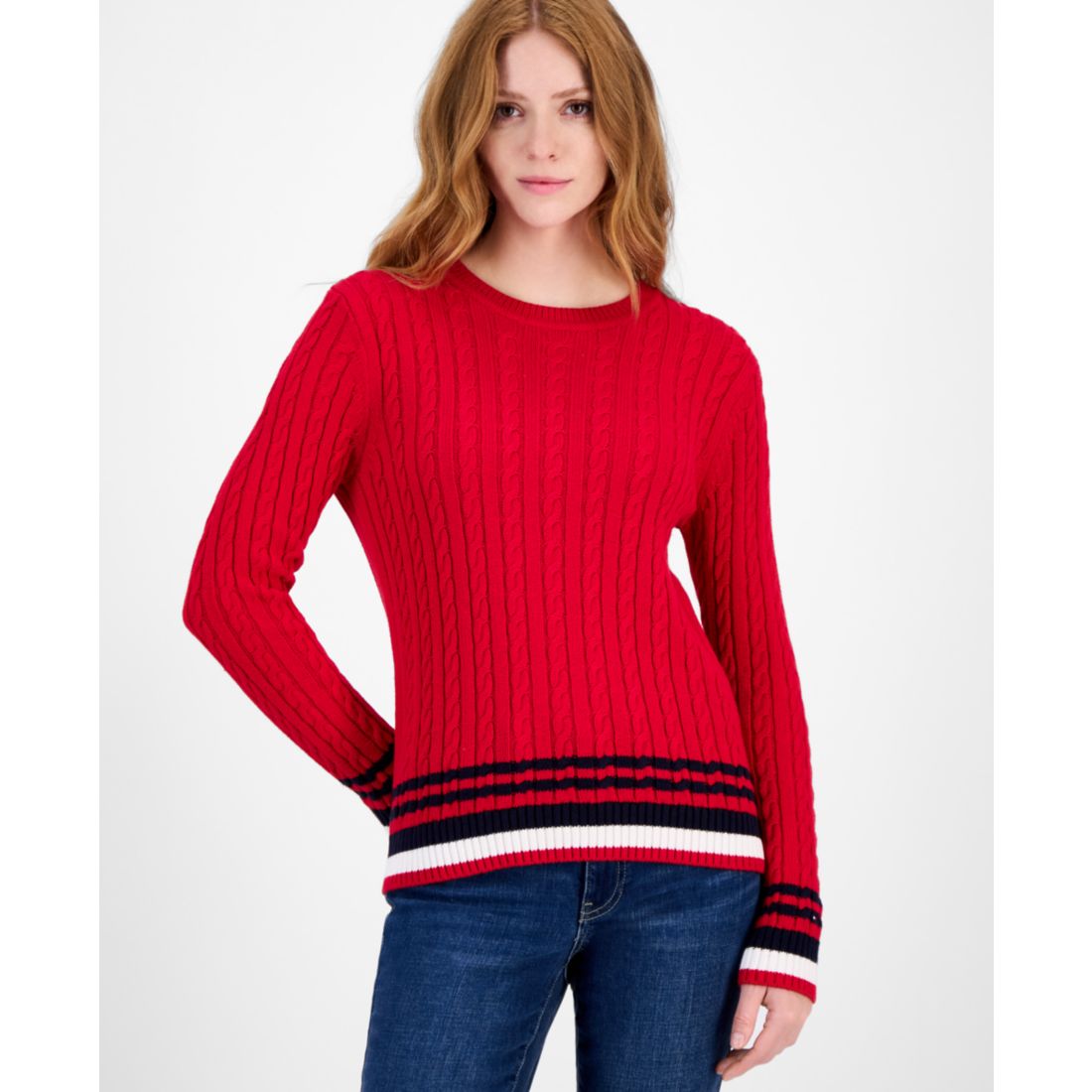 Tommy Hilfiger Women's Cotton Cable Knit Sweater