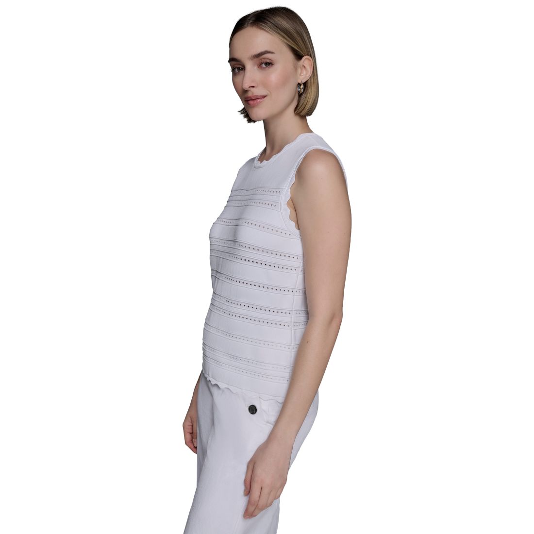 Karl Lagerfeld Paris Women's Scalloped-Trim Sweater