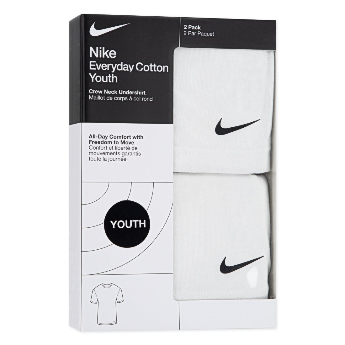 Nike Boys 2Pk Crew Undershirt