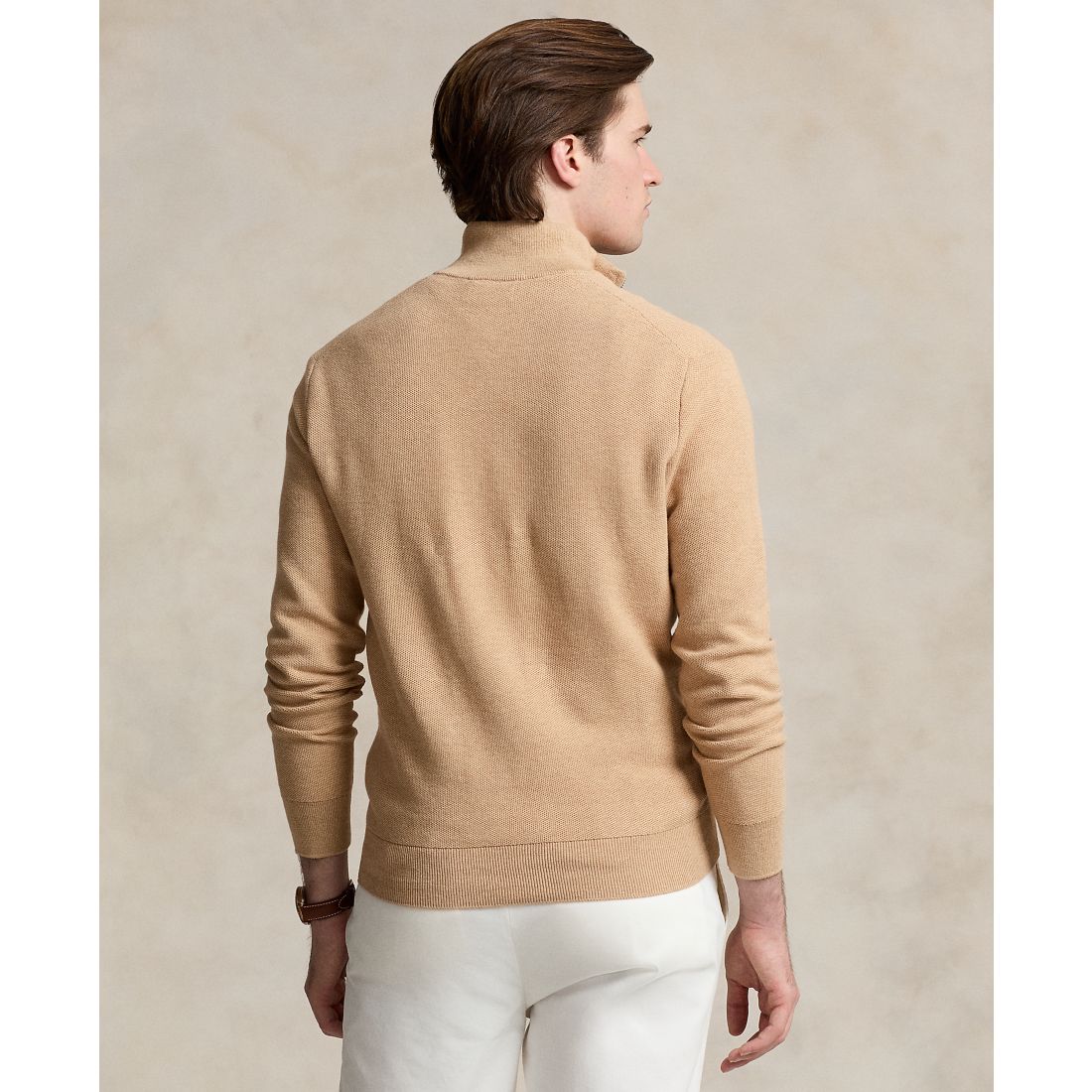 Polo Ralph Lauren Men's Mesh-Knit Cotton Quarter-Zip Sweater