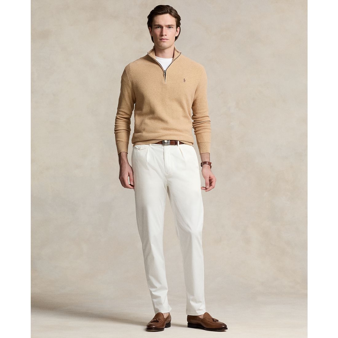 Polo Ralph Lauren Men's Mesh-Knit Cotton Quarter-Zip Sweater