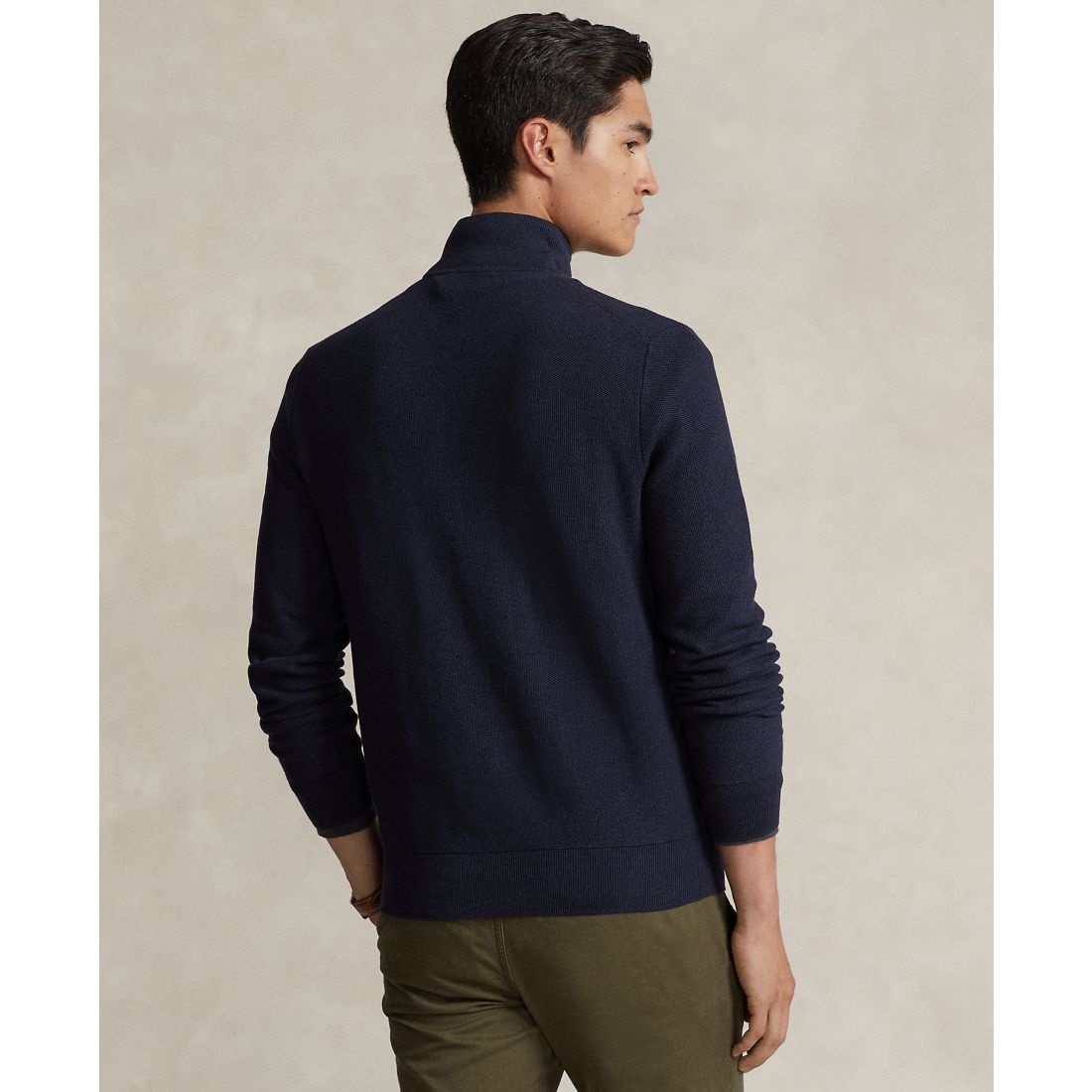 Polo Ralph Lauren Men's Mesh-Knit Cotton Quarter-Zip Sweater
