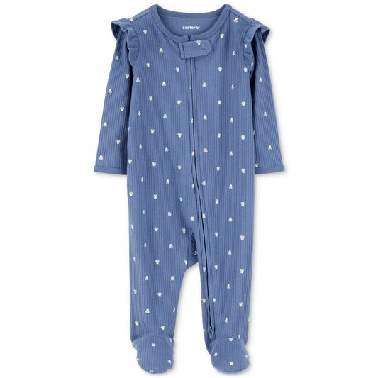 Carter's Baby Girls Mini Floral Ribbed Sleep & Play Pajamas