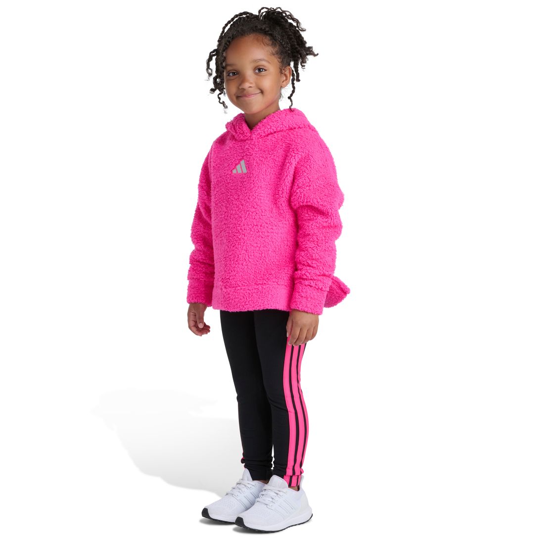 Adidas Toddler and Little Girls 2T-7 Two Piece Fleece Hoodie and Leggings Set