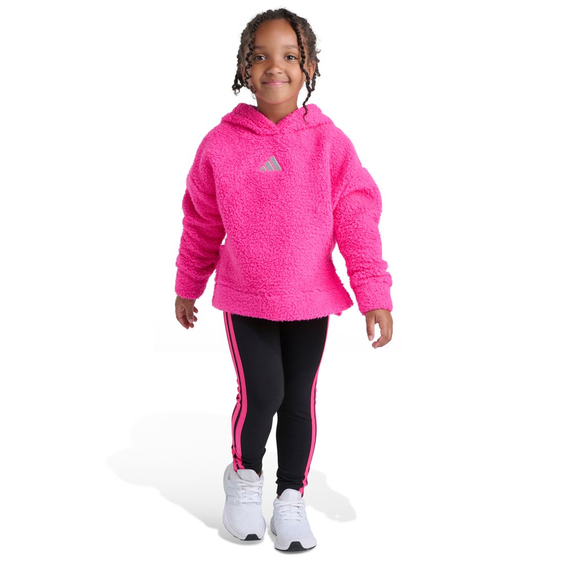 Adidas Toddler and Little Girls 2T-7 Two Piece Fleece Hoodie and Leggings Set