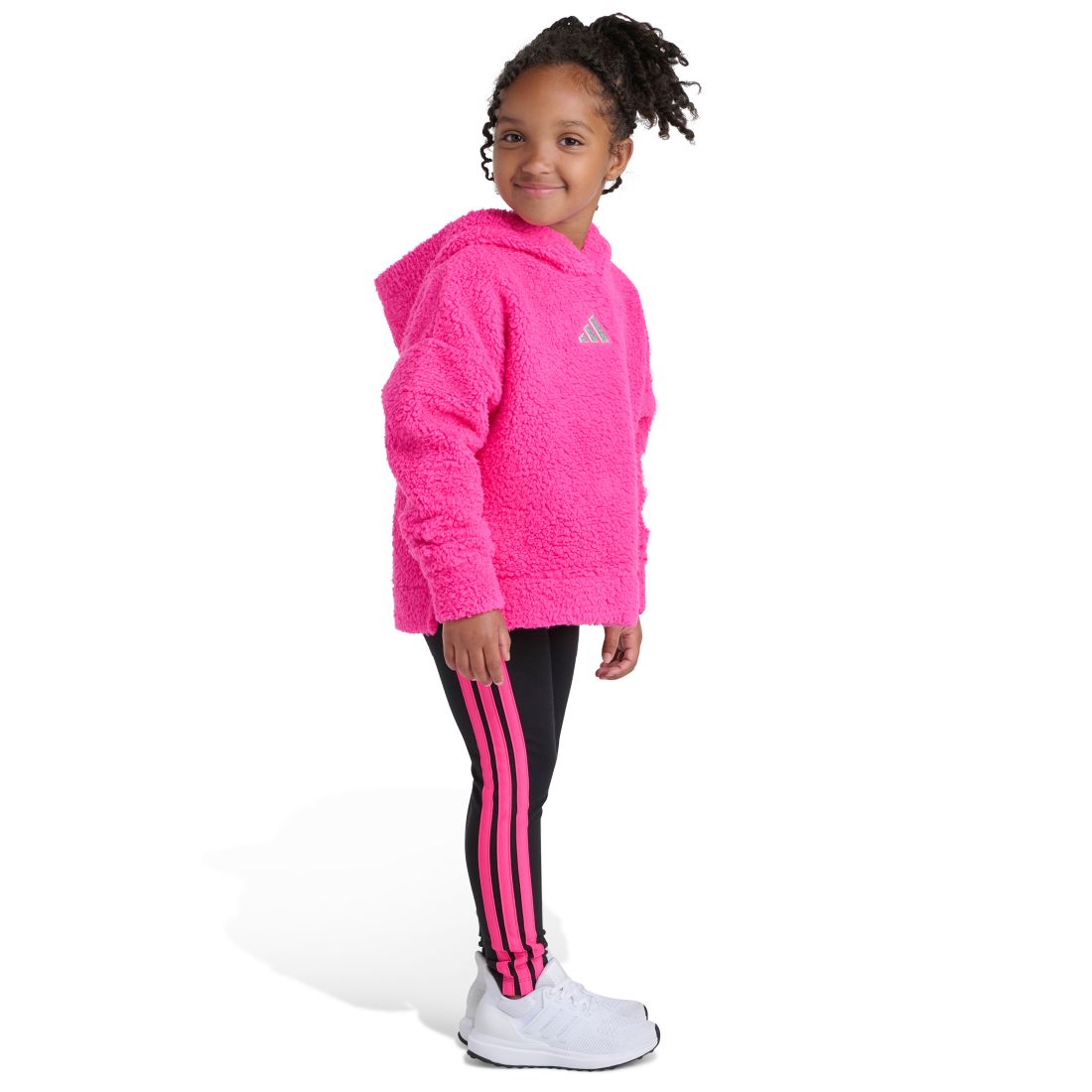 Adidas Toddler and Little Girls 2T-7 Two Piece Fleece Hoodie and Leggings Set
