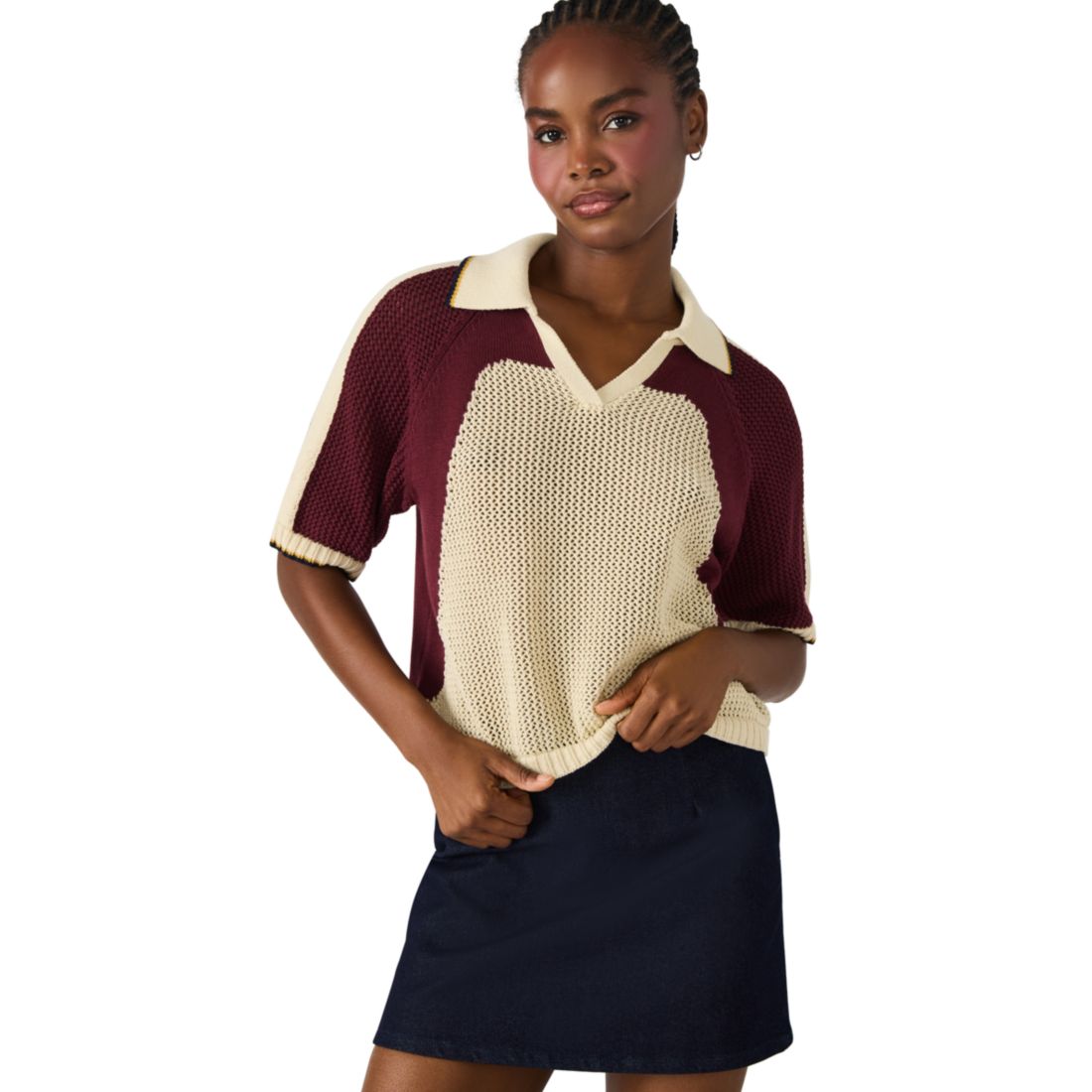 Steve Madden Women's Axon Short Sleeve Sweater