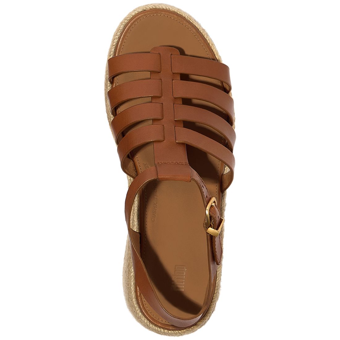 FitFlop Women's Platform Espadrille Leather Wedge Sandals
