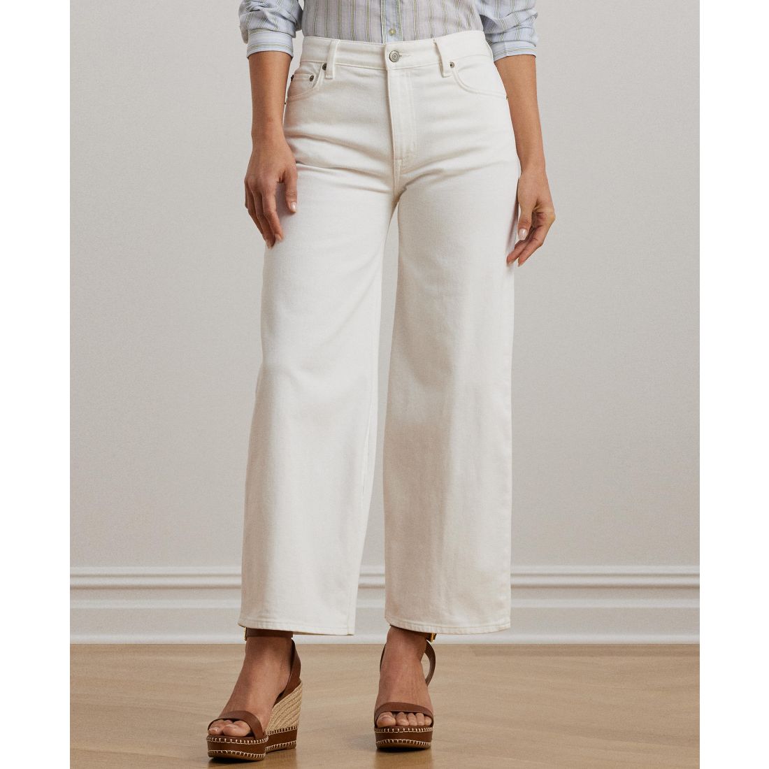 Lauren Ralph Lauren Women's High-Rise Wide-Leg Cropped Jeans
