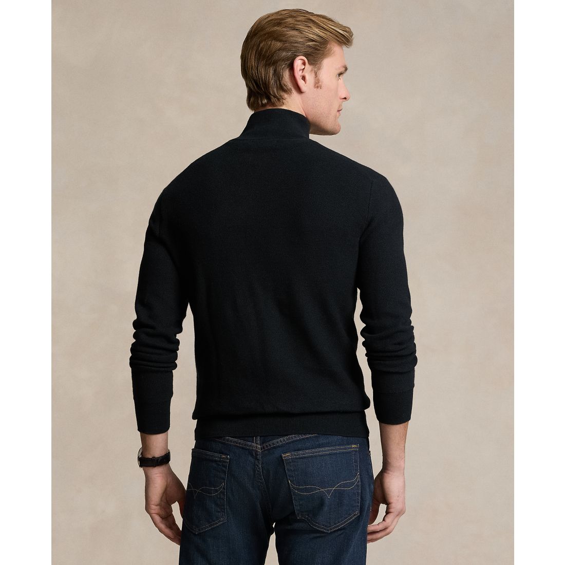 Polo Ralph Lauren Men's Mesh-Knit Cotton Quarter-Zip Sweater