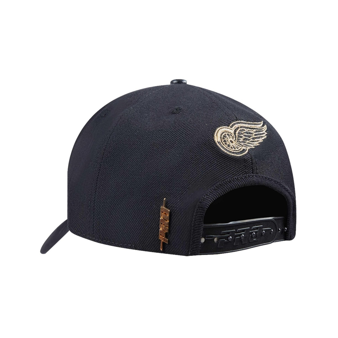 Pro Standard Men's Black Detroit Red Wings Metallic Logo Pinch Front Adjustable Hat