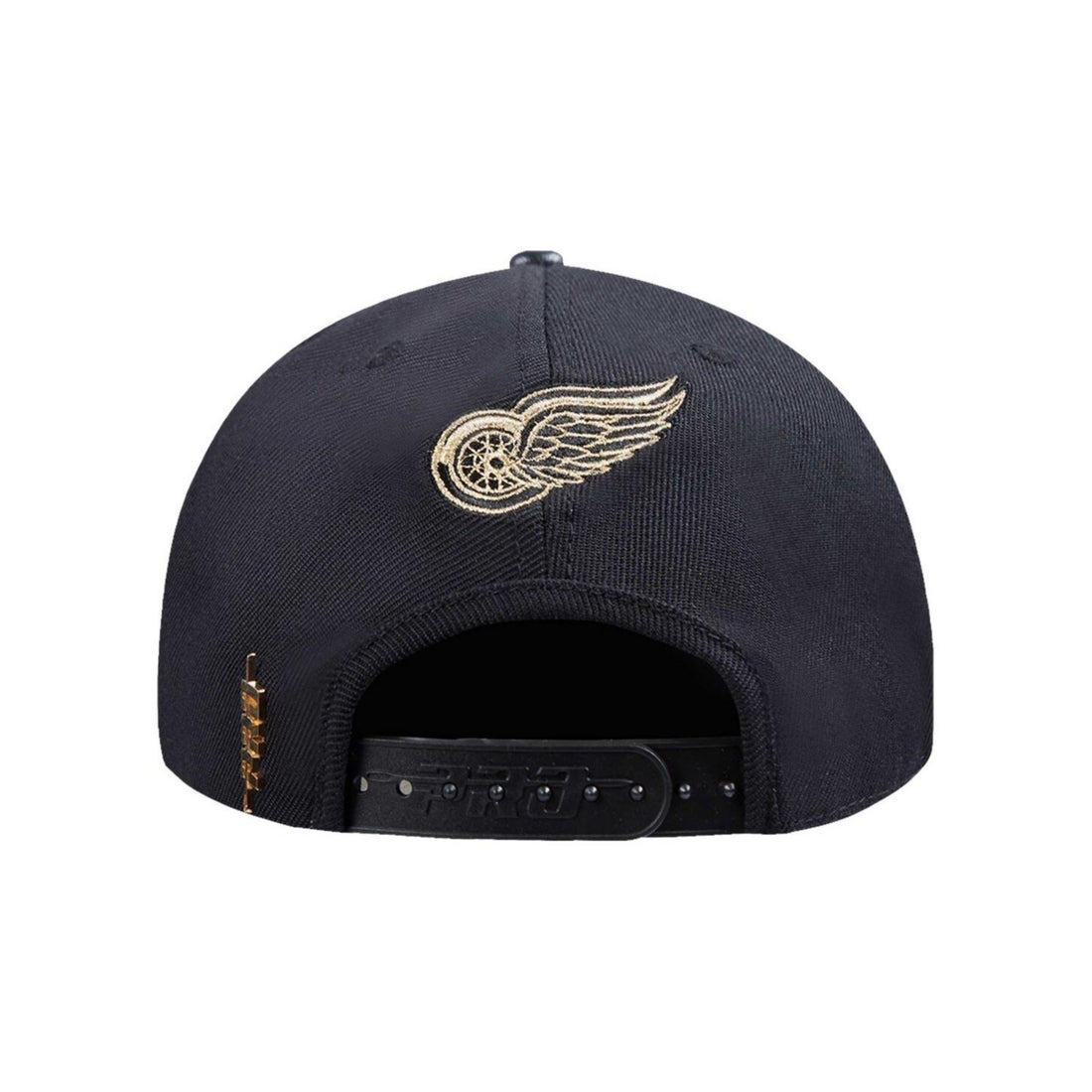Pro Standard Men's Black Detroit Red Wings Metallic Logo Pinch Front Adjustable Hat