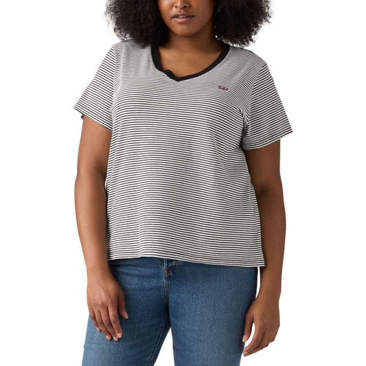 Levi's Plus Size Perfect Cotton Striped Short-Sleeve Tee
