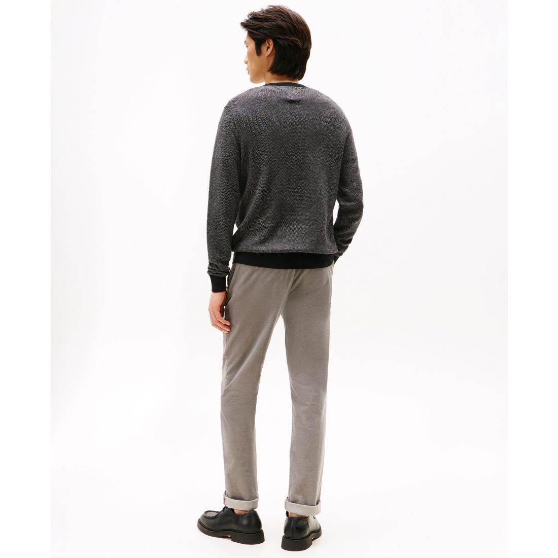 Tommy Hilfiger Men's Pima Cotton Cashmere Herringbone Crewneck Sweater