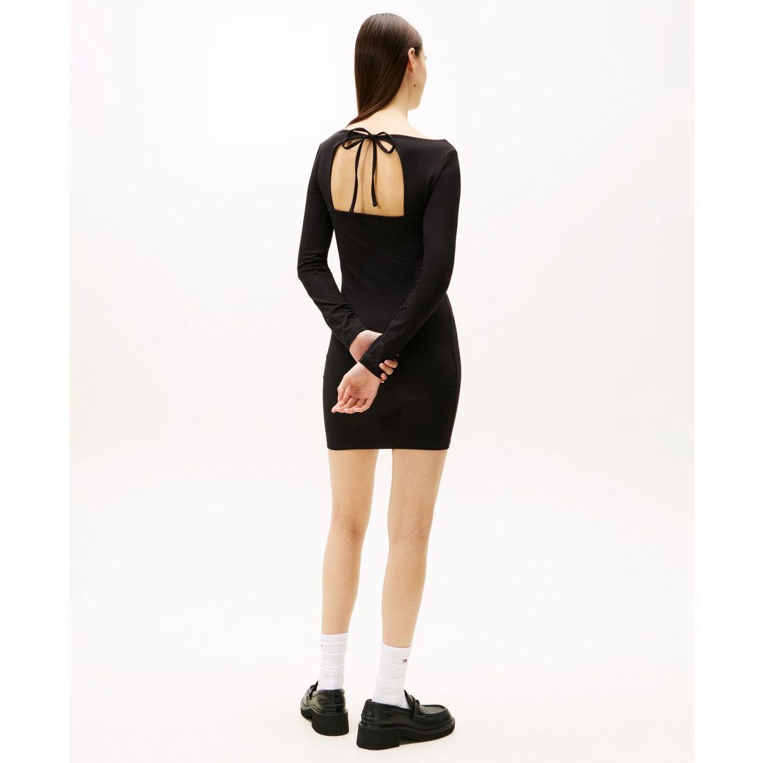 Tommy Jeans Women's Bling Flag Logo Long-Sleeve Mini Dress